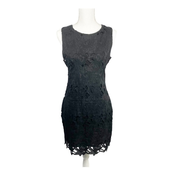 Line & Dot Ganen Black Lace Embroidered Mini Dress - Picture 2 of 10